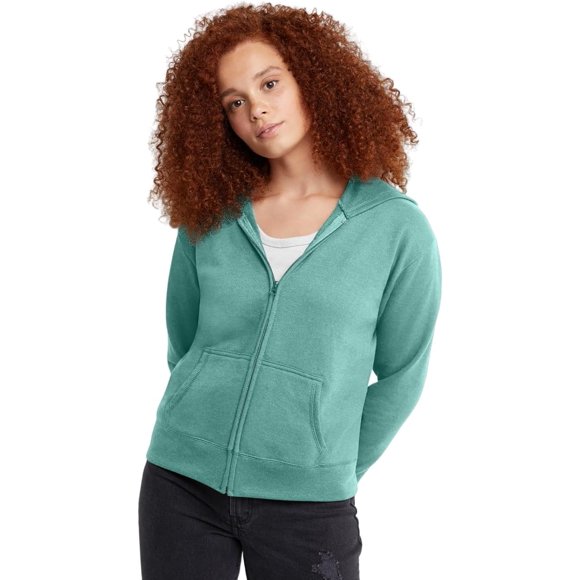 Hanes Womens EcoSmart Full-Zip Hoodie SweatshirtWarm Up or Track Jacket