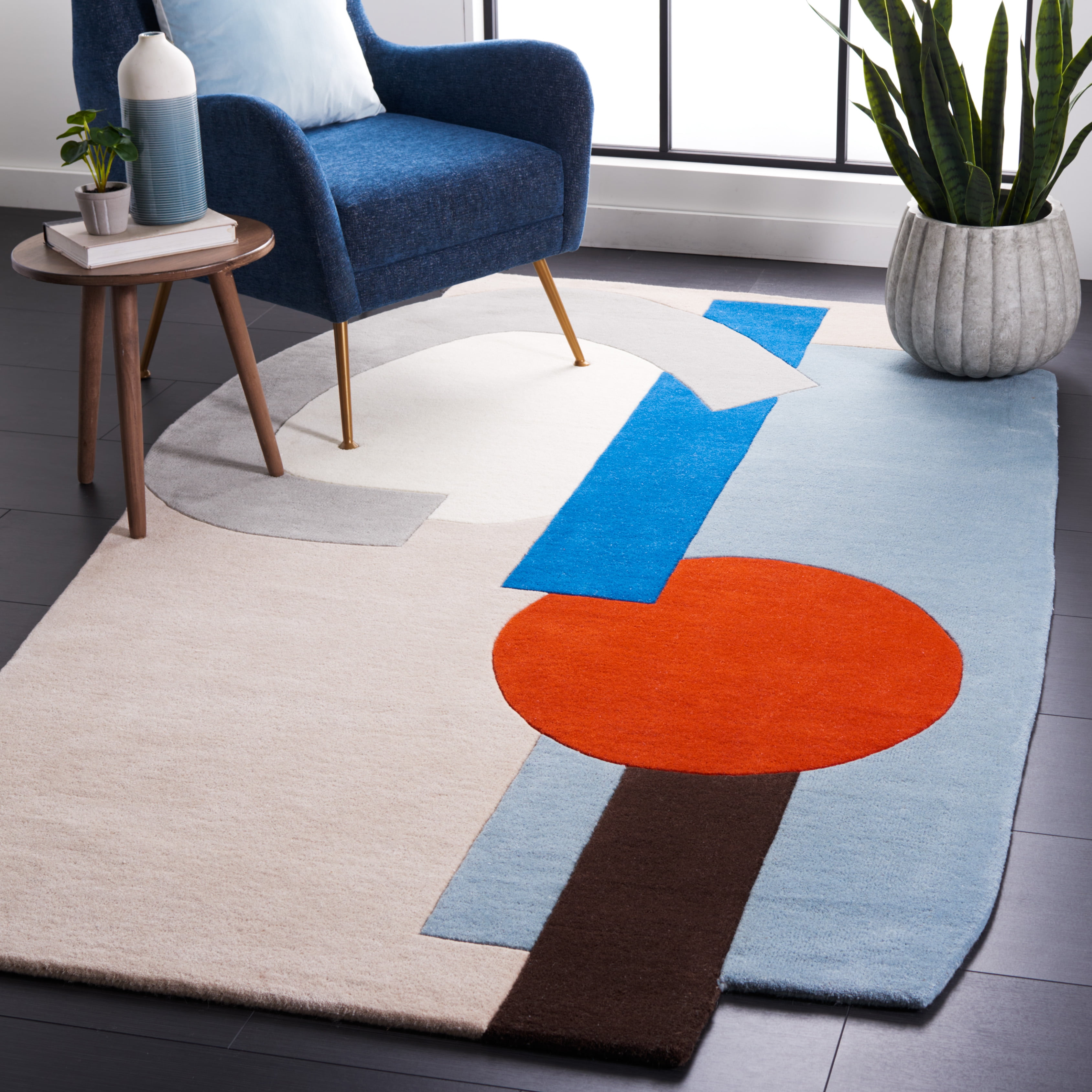 SAFAVIEH Fifth Avenue Deitra Abstract Area Rug, Beige/Blue, 8' x 10'