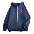 thumbnail image 5 of Cropped Hoodie Womens Sweatshirt Oversized Zip Up Women Casual Daily Women's Pullover Cancer Awareness Month Long Sleeve Pocket Drawstring For Everyday Wear, 5 of 6