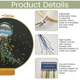 thumbnail image 4 of 5 Sets Embroidery Kit Jellyfish Patterns Colorful Ocean Animal with 1 Embroidery Hoop and Color Threads Needles Stitchwork Artwork Stamped Stitch Kits for Beginners Adult Supplies, 4 of 7