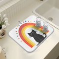 thumbnail image 4 of Yayeee Dish Drying Mat for Kitchen Counter 18" x 24" Microfiber Super Absorbent Coffee Decorative Pad, Black Cat Rainbow, 4 of 9