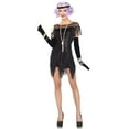 thumbnail image 4 of Leg Avenue Women's Foxtrot Flirt Black Flapper Dress Roarin' 20's Costume, 4 of 5
