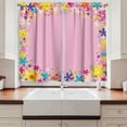thumbnail image 2 of Ambesonne Party Kitchen Curtains, Girls Birthday Flora, 55"x45", Multicolor and Pink, 2 of 3