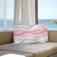 thumbnail image 4 of Outdoor Pillow Cover Pink White Gray Set of 2 Waterproof Throw Pillowcases Water Ripple Decorative Patio Furniture Pillows for Couch Garden Indoor & Outdoor Use, 4 of 9