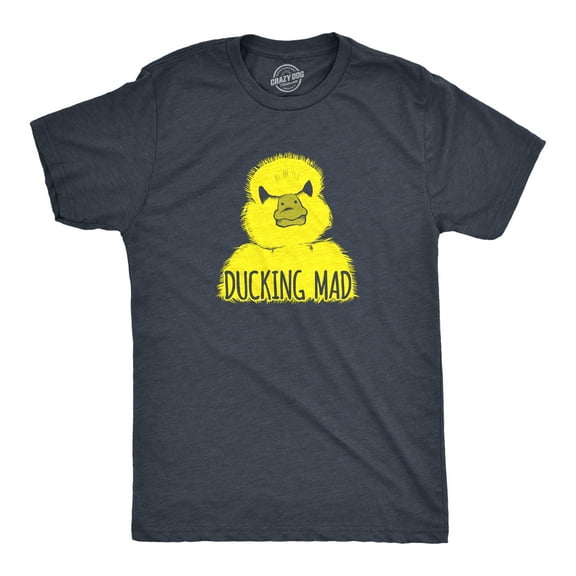Mens Ducking Mad T Shirt Funny Angry Yellow Duck Tee for Guys Graphic Tees