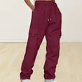 thumbnail image 7 of Ladies' Solid Drawstring Elastic Waist Pocket Pants Slacks, 7 of 7
