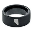thumbnail image 2 of Tungsten Nevada The Silver State Band Ring 9mm Men Women Comfort Fit Black Flat Cut Brushed Polished, 2 of 4