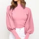 thumbnail image 2 of Gibobby Sueteres Para Mujeres Calientitos Elegantes Suéter de manga larga de color sólido de cuello para mujer Suéter de punto grueso Casual Tops(Rosa,M), 2 of 5