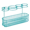 thumbnail image 6 of mDesign Metal Cabinet/Wall Mount Hair Care Styling Tool Storage Basket - Teal, 6 of 6