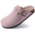 thumbnail image 1 of Zuecos de corcho, zapatillas para mujer, sin cordones, para hombre, clásicas, de cuero, sandalias con plantilla de corcho, sandalias de playa a la moda, zapatos planos para casa, 1 of 6