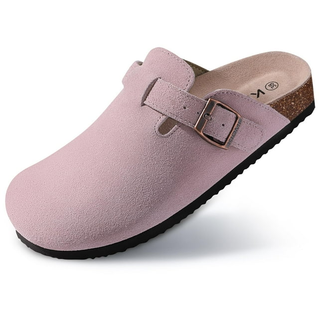 Shevalues-zuecos clásicos de corcho para hombre y mujer, sandalias de ante con plantilla suave, con soporte para ARCO, toboganes de playa a la moda, para el hogar