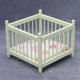 thumbnail image 2 of 1:12 Casa de muñecas de madera Muebles pequeños Juego de habitación para niños Cuna Cuna Pequeño caballo de madera Taburete de comedor Cuna, 2 of 8