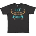 thumbnail image 3 of Inktastic Life Is Better At The Cabin, Deer Antlers, Camping T-Shirt, 3 of 5