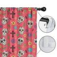thumbnail image 4 of Blackout Kids Curtains,Red Skull Flower Cross Pattern Childrens Insulated Curtains Set Of 2,Bedroom Essentials,Toddler Room Decor 42x84in(106x213cm), 4 of 5