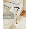 thumbnail image 5 of Sofa Arm Tray Table - 360° Swivel Height Adjustable End Table, Small Snack Side Table for Couch, C Shaped Table for Bed, Chair or TV Tray Table(Marble White and Gold), 5 of 9