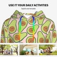 thumbnail image 4 of Kdxio Cute Avocado Print Womens Oversized Hoodies Sweatshirts Hooded Pullover Tops Sweaters Casual-X-Large, 4 of 7