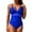 Blue, variant on QHFBli Womens One Piece Swimsuit 2025 Women's Solid Color Swimsuit Women's Suspender Hollow Integrated Swimsuit