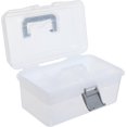 thumbnail image 4 of Organizador gris transparente con tapón de tapa de metal para un acceso sin problemas a sus manualidades, herramientas o cosméticos favoritos, artesanía simplificada, plástico resistente para mayor, 4 of 7