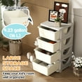 thumbnail image 4 of Qaba 4 Tier Kids Toy Organizer with 4 Plastic Storage Bins, Cream White, 4 of 10