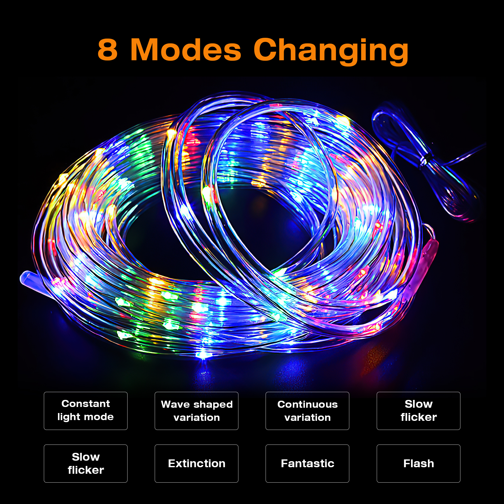 DAYBETTER 33-Foot Solar Outdoor Rope Lights with 100 LEDs photo 6