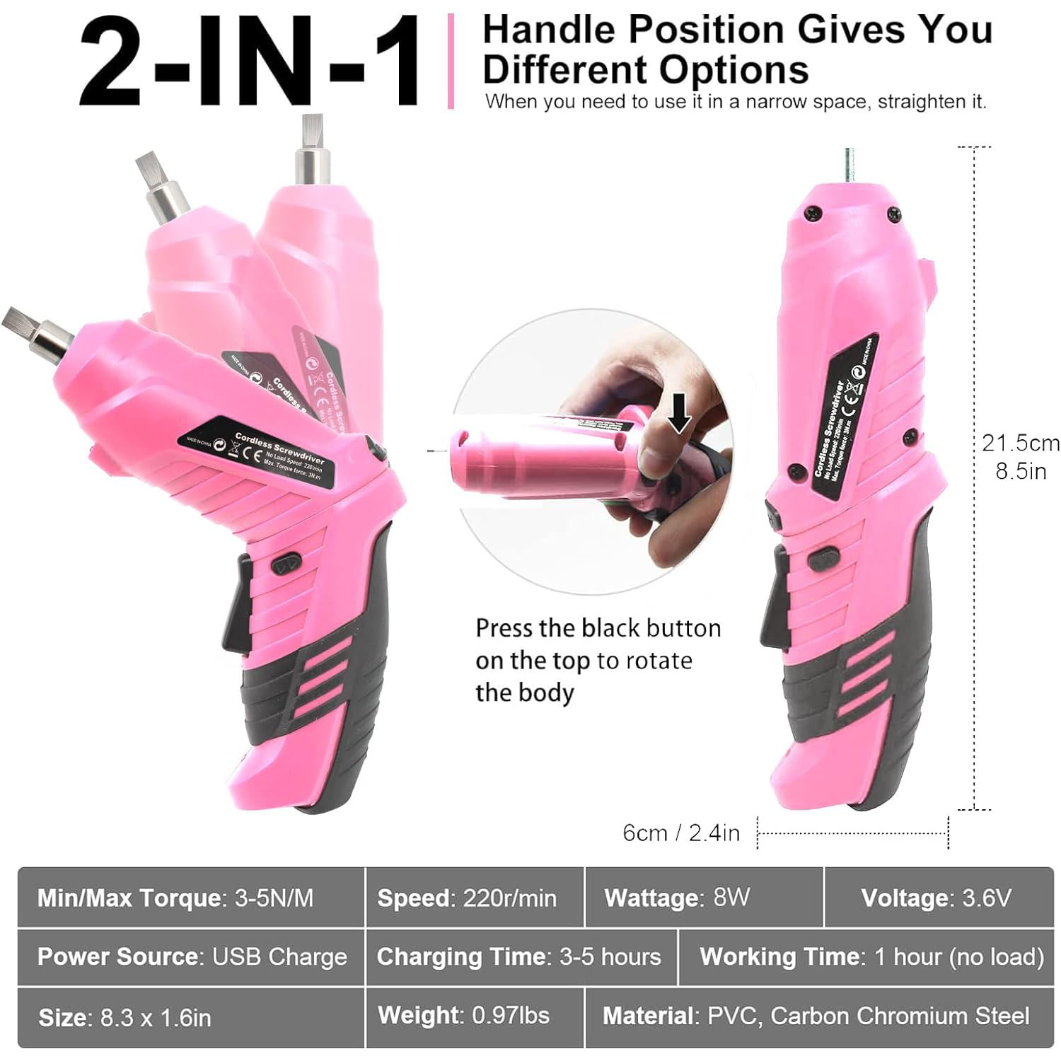 MQ 3.6V Cordless Electric Screwdriver, 47 Pieces photo 4