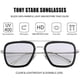 thumbnail image 1 of Tony Stark Polarized Sunglasses for Men Women Vintage Square Metal Frame Iron Man and Spider-Man Eyeglasses (Silver Frame Gradient Light Grey Lens - Iron Man Original Color) Kursan Kursan, 1 of 2