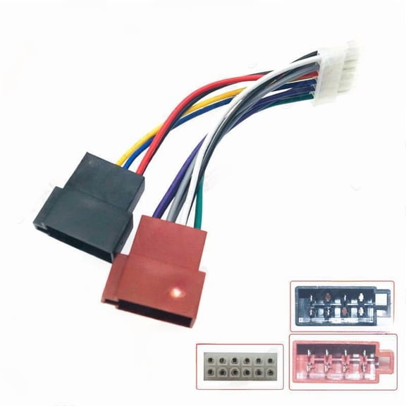 Universal 12 pin to ISO dual head conversion cable modification power cord adapter CD harness radio cable plug