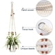 thumbnail image 4 of Juego de 2 cestas colgantes de macramé con cuerda de algodón, cestas colgantes para macetas, soporte para plantas, colgador para techos interiores y exteriores, 4 of 8