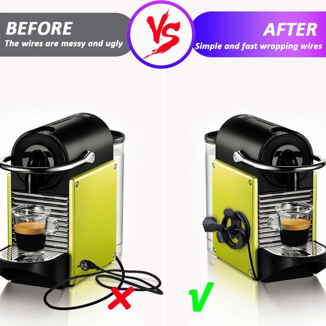 Langgg Cord Winder Management Holder Cable Organizer Juicer Machine Wire Wrapper Organization Accessory Restaurant Hotel 1 Pc Black 5Set