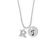 thumbnail image 2 of Delight Jewelry Silvertone Large Initial - R - Silvertone Script Initial Disc - T - Charm Necklace, 20"+3", 2 of 4