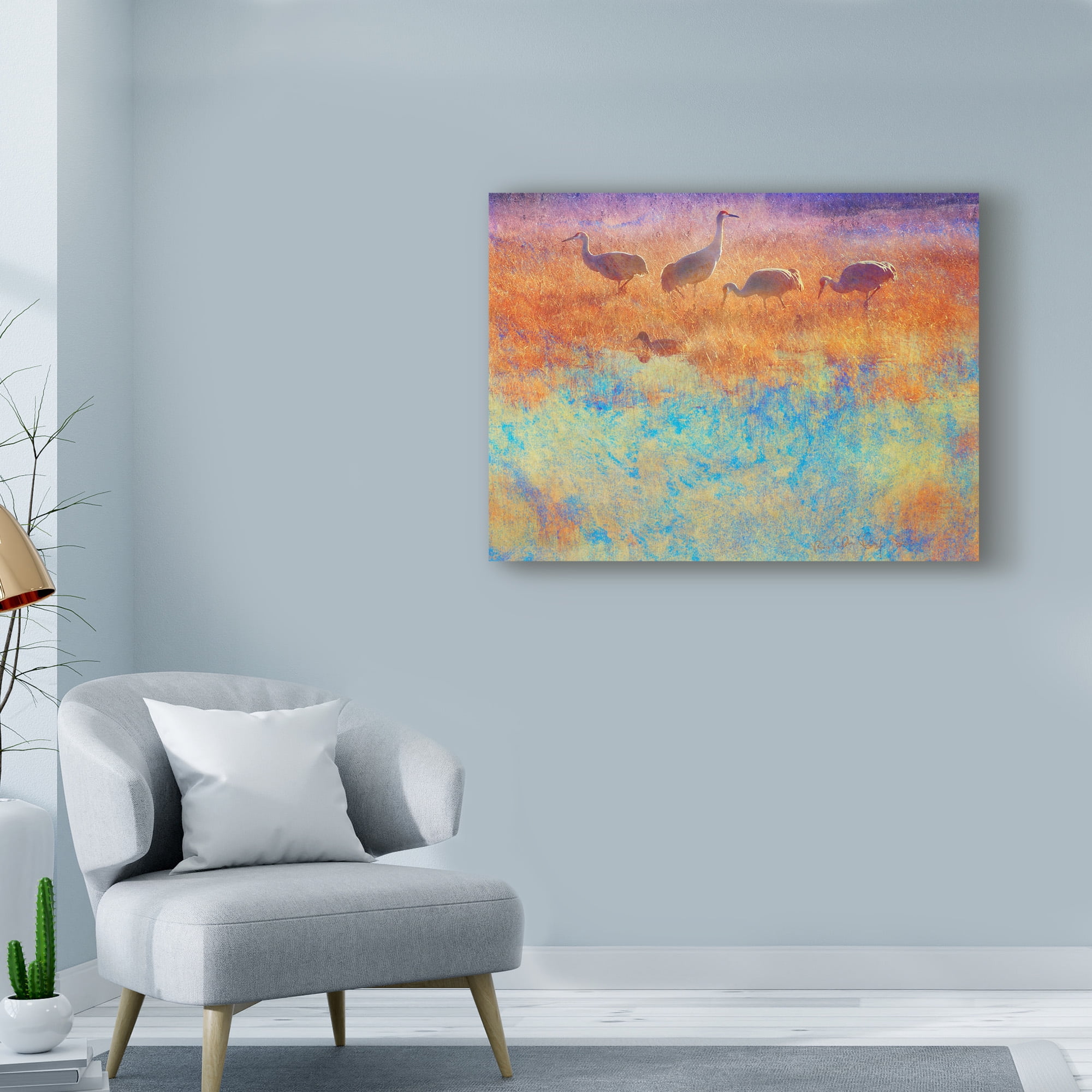 Trademark Fine Art 'Cranes in Soft Mist' Canvas Art by Chris Vest