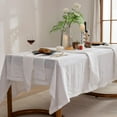 thumbnail image 6 of ZXNYH Linen Hemstitch Table Cloth, 100% Stonewashed French Linen Table Cloths for 6-Foot Rectangle Tables, Washable Thanksgiving Tablecloths, Decorative Halloween Table Cloth (White, 60 * 120”), 6 of 7