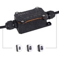 thumbnail image 3 of PG9 Caja de conexiones de conector de cable eléctrico IP68 impermeable para exteriores de 2 vías para accesorios de iluminación de jardín de bajo/alto voltaje Diámetro de poro 4-8 mm (negro), 3 of 7