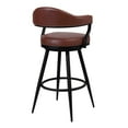thumbnail image 2 of Armen Living Justin 26" Modern Metal Swivel Counter Stool in Black/Coffee, 2 of 5
