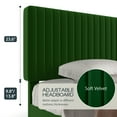 thumbnail image 4 of Einfach Queen Size Platform Bed Frame with Upholstered Adjustable Velvet Vertical Tufted Headboard, Green, 4 of 8