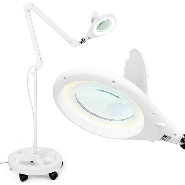 Gymax 2 In 1 Led Magnifying Glass Floor, Floor Lamp With Magnifier For Sewing Machine