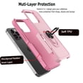 thumbnail image 3 of Hisdou Case for iPhone 15 Pro with Ring Stand, 360° Rotatable Ring Holder Magnetic Kickstand, Heavy Duty Shockproof Cover Women Men Luxury Protective Phone Case for iPhone 15 Pro 6.1", Pink, 3 of 6