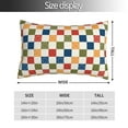 thumbnail image 2 of Zufioo Floral Checkerboard Print Double-Sided Throw Pillow Cover, Pillow Protector Home Decor - With Hidden Zipper, Suitable for Bedroom, Living Room, Car Interior-20"x30", 2 of 6