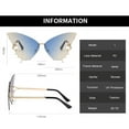 thumbnail image 2 of Fashion Butterfly Rimless Sunglasses for Women Vintage Metal Frame Eyewear UV Protection, 2 of 5