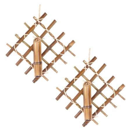 

2Pcs Household Adornment Decorative Wall Pendant Retro Hand-woven Gift (Brown)