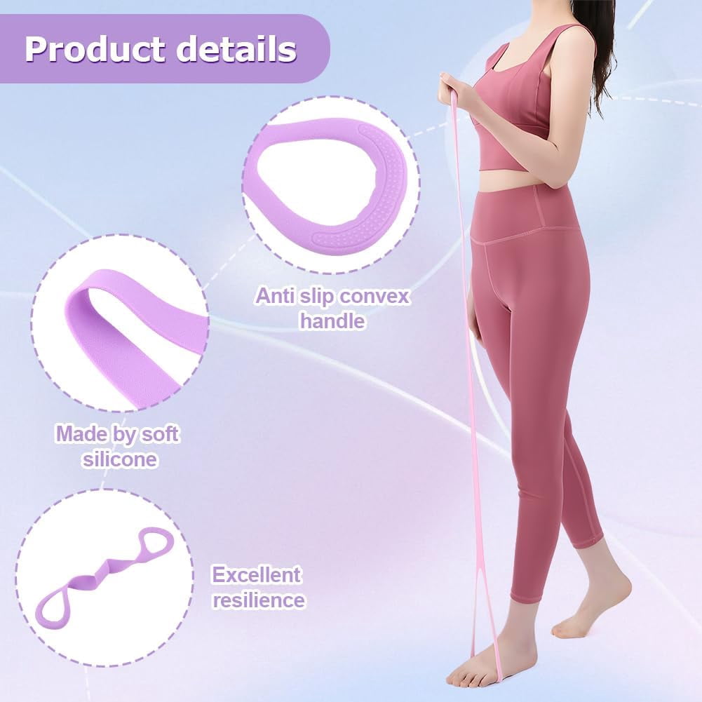 3pc Yoga Resistance Band, Figure 8 Resistance Band, Arm Back Shoulder Exercise Bands, Elastic Rope Stretch Fitness Band, Yoga Gym Fitness Pulling Rope