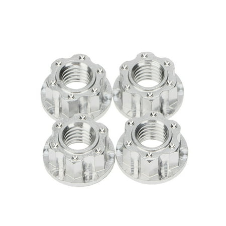 

4 Pieces RC Flange Nuts Professional Upgrade Part Practical Self-tightening Upgrades Fittings Kit Replacement for D3 D4 Silver