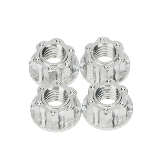 Bewildely Tuercas de brida RC de 4 piezas, pieza de actualización profesional, Kit de accesorios de actualización de ajuste automático práctico, Kits de construcción modelo Plata Bewildely FN001743-05