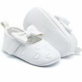 thumbnail image 4 of Odeerbi Infant Toddler Girls Princess Shoes Soft Sole Prewalker Leather Bow Shoes Kid Baby Cute Solid Color Soft Shoes White, 4 of 6