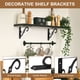 thumbnail image 3 of Uxcell 2 Pcs Soportes Decorativos para Estantes, Soportes para Estantes Flotantes de 5" x 3" para Estanterías de Pared, Negro, 3 of 7
