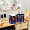 thumbnail image 3 of Yayeee 4 Pack Qtip Holder Bathroom Cotton Swab Canister with Lid Clear Dispenser Set, Space Astronaut, 3 of 6