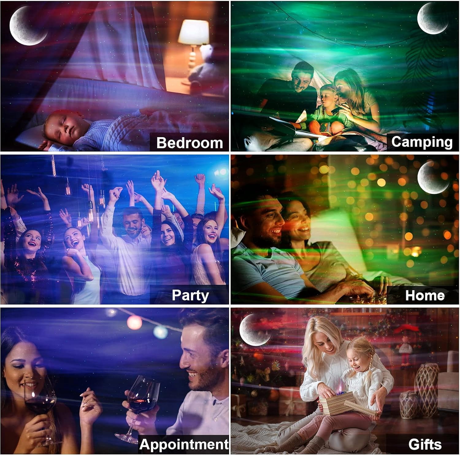 Slok Aurora Star Light Projector, Remote & Bluetooth, Multi-Color Galaxy Projection for Bedroom/Party Decor