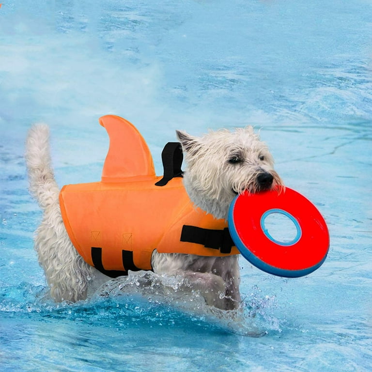Dog Swimming Vest with Shark Fin Pet Summer Safety Clothes Dog Life Jacket Corgi Swimwear Bulldog Life Vest Pet Swimming Suit Walmart