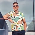thumbnail image 4 of Fotbe Racket and Tennis Ball Camiseta Polo de Golf para Hombre con Estampado – Camisa Deportiva Transpirable con Cuello Abotonado-Small, 4 of 6