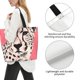 thumbnail image 3 of Fotbe Pink Cheetah Art Bolsa Tote Estética de Lona con Estampado para Mujer - Bolsa Reutilizable de Hombro Casual para Vacaciones, Compras, Trabajo y Gimnasio, 3 of 8